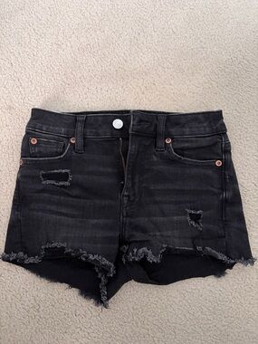 American Eagle Outfitters Black Distressed Jean Shorts